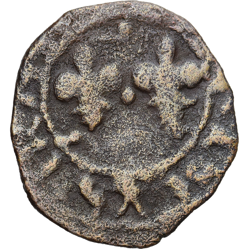 Moneda, Francia, François Ier, Denier Tournois, 1515-1547, BC+, Vellón