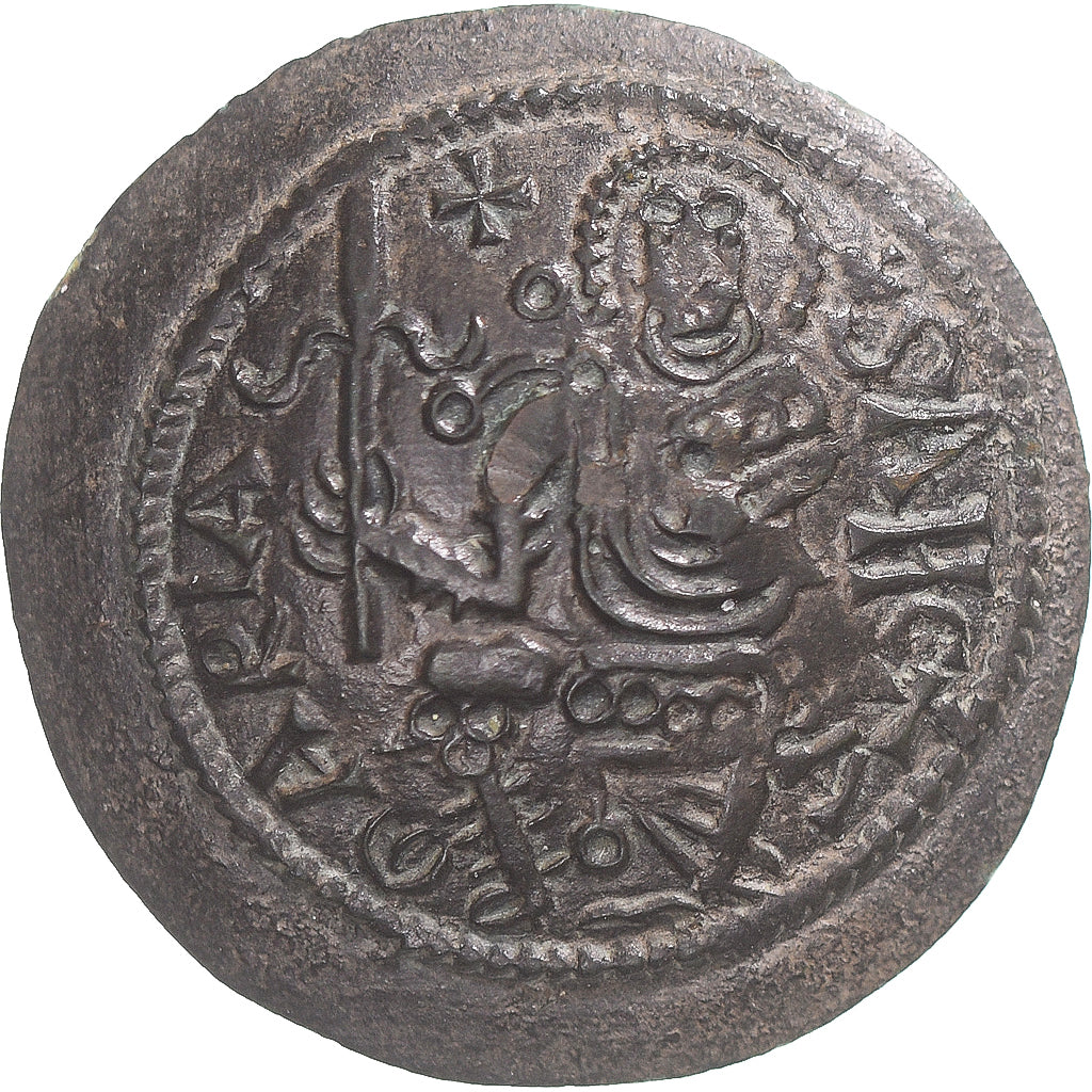 Coin, Hungary, Bela III, Rézpén, 1172-1196, AU(50-53), Copper
