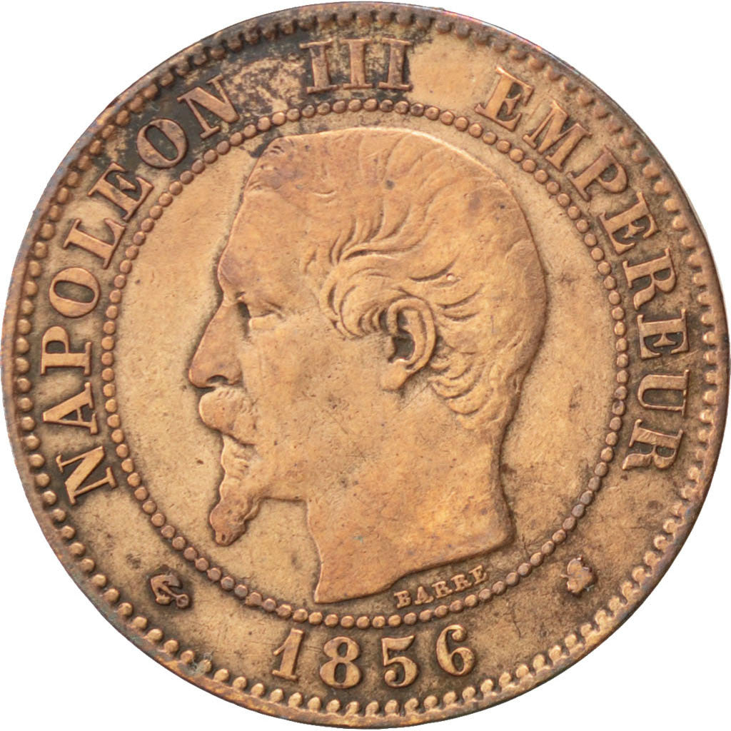 Moneta, Francia, Napoleon III, Napoléon III, 2 Centimes, 1856, Bordeaux, MB+