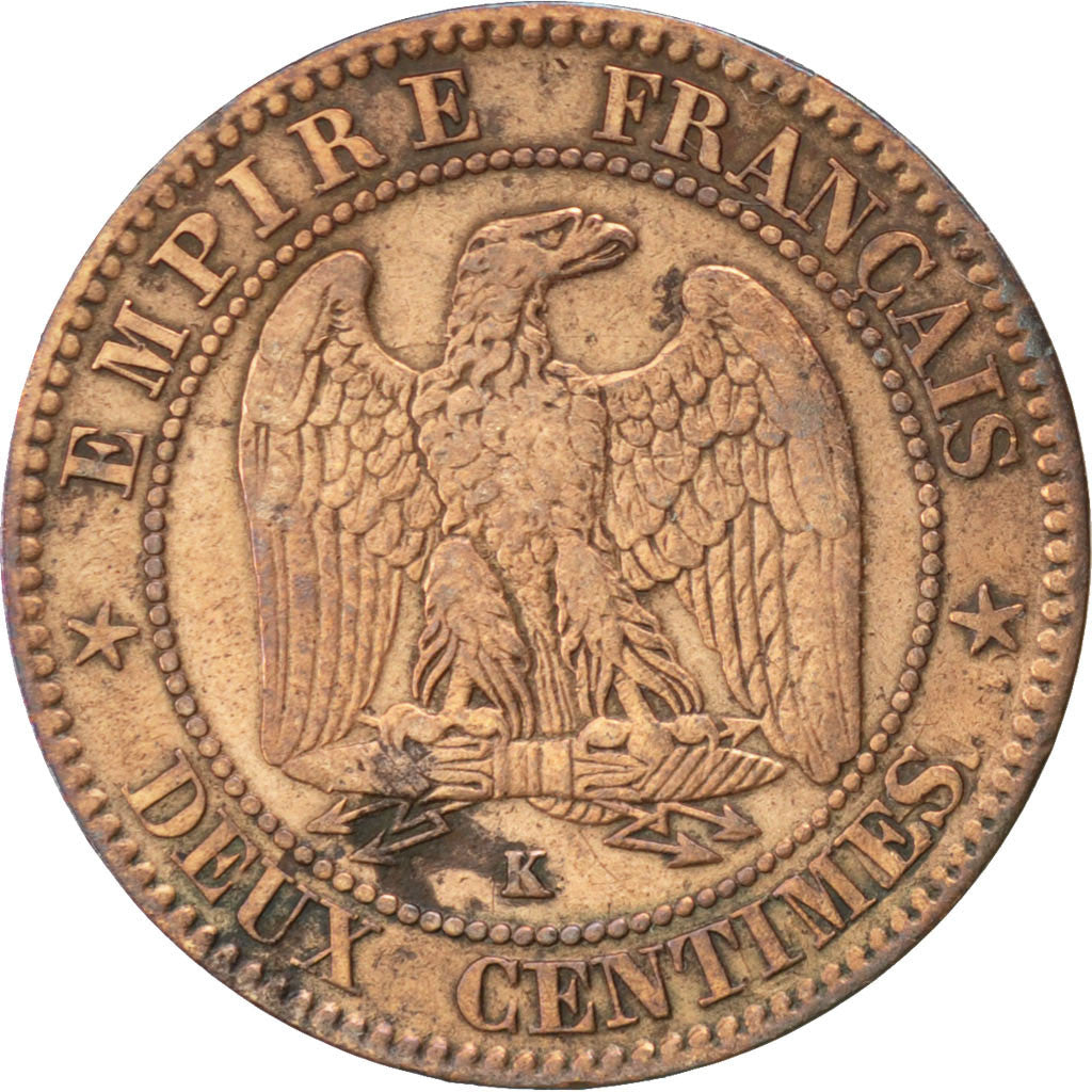 Moneta, Francia, Napoleon III, Napoléon III, 2 Centimes, 1856, Bordeaux, MB+