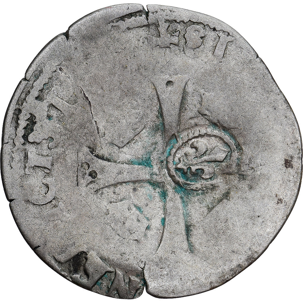 Münze, Frankreich, Louis XIII, Quinzain (Douzain contremarqué), S, Billon