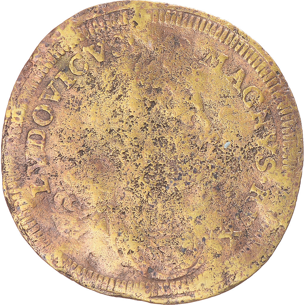 Germany, Nuremberg token, Louis XIV, F(12-15), Brass, Feuardent:13000