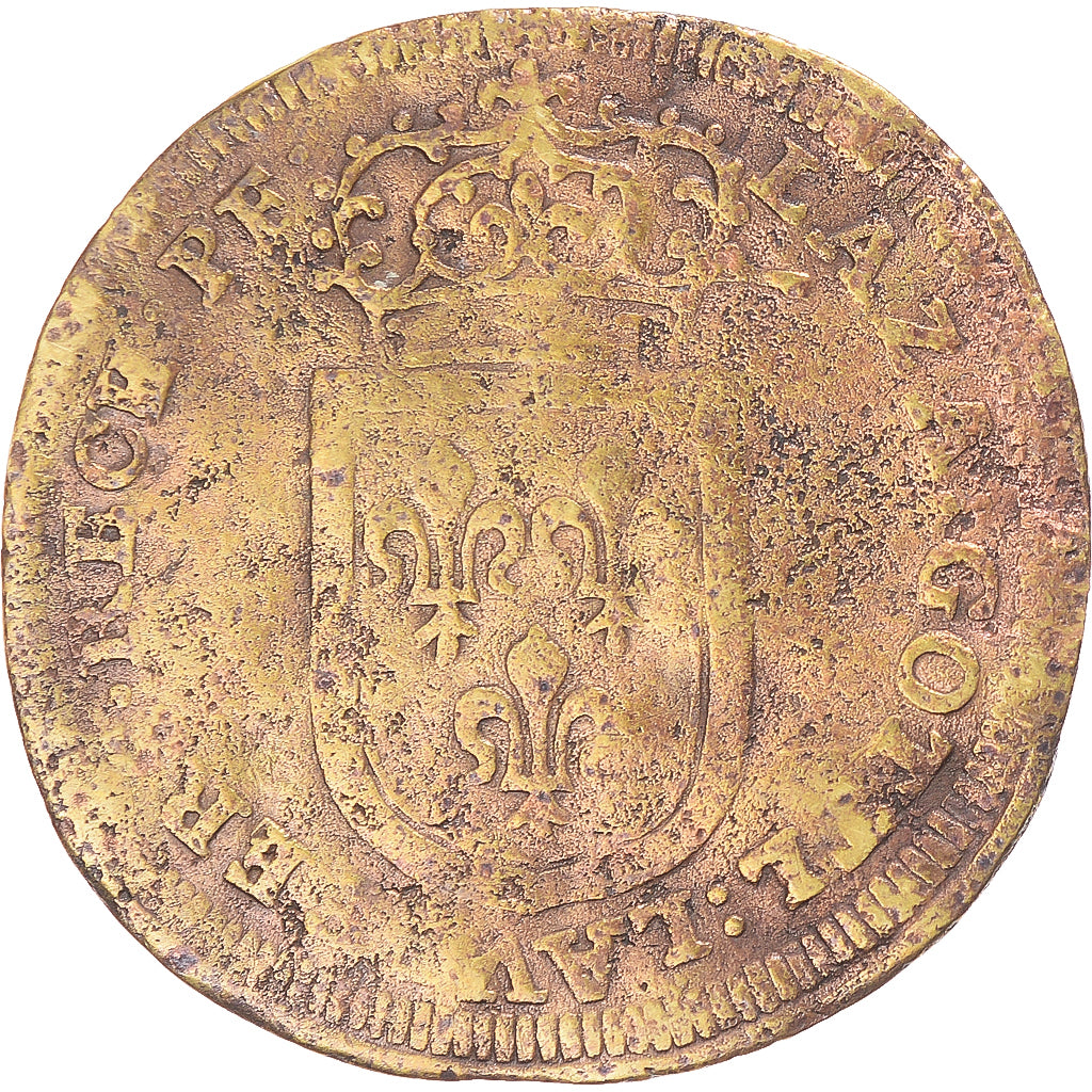 Germany, Nuremberg token, Louis XIV, F(12-15), Brass, Feuardent:13000