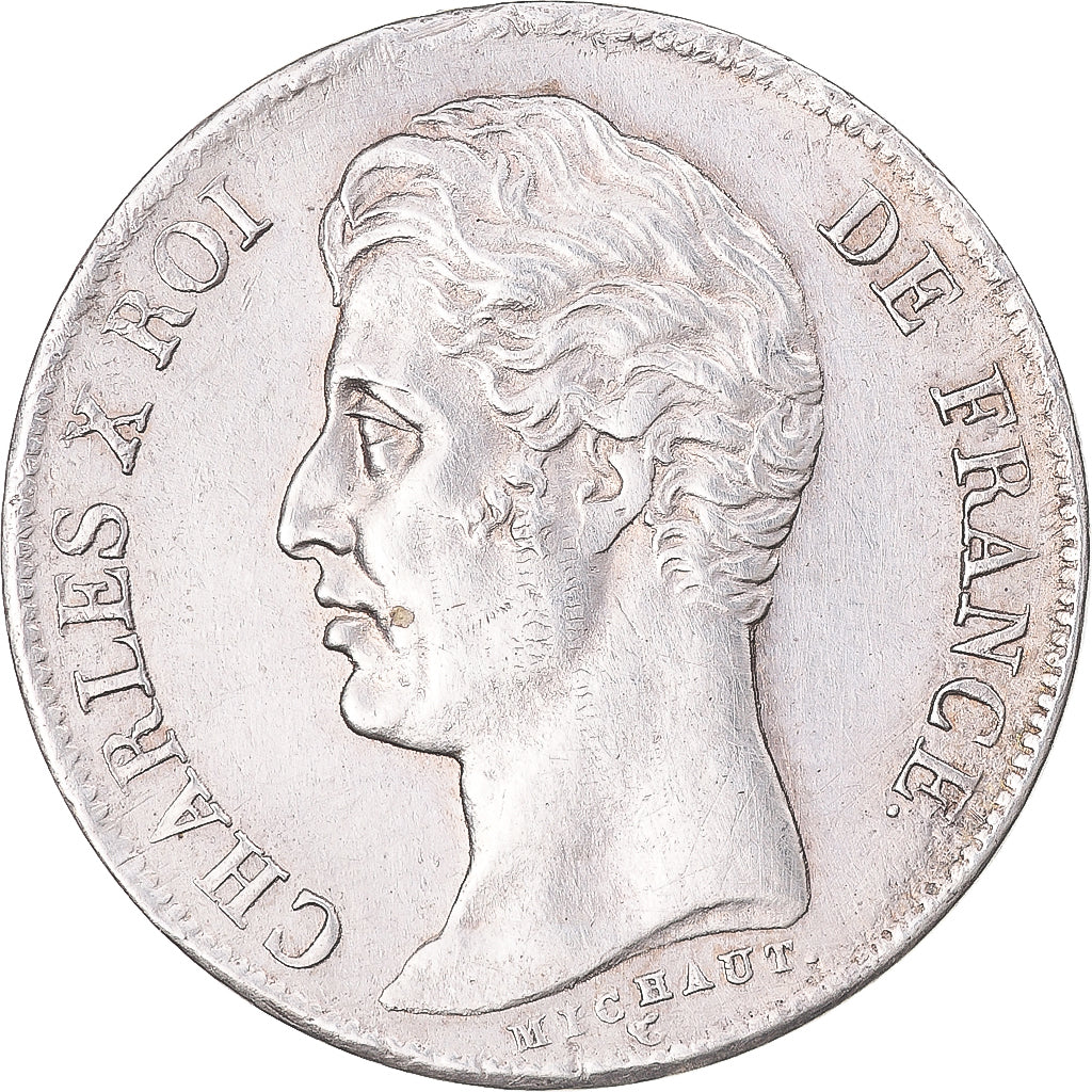 Moneda, Francia, Charles X, Franc, 1828, Bordeaux, MBC+, Plata, KM:724.7