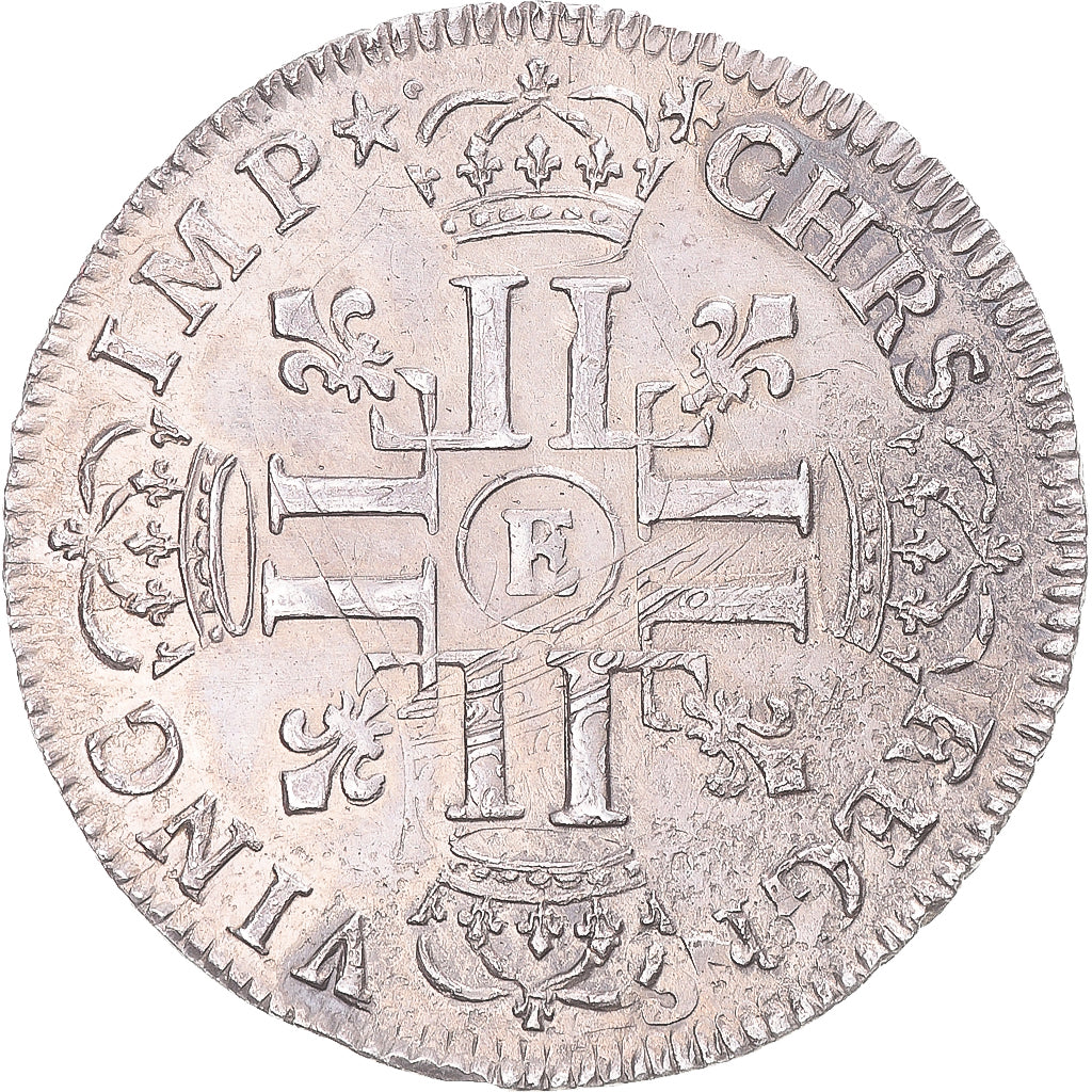 France, Louis XIV, 1/4 Ecu aux 8 L, 1692, Tours, Reformed, Silver, AU(55-58)