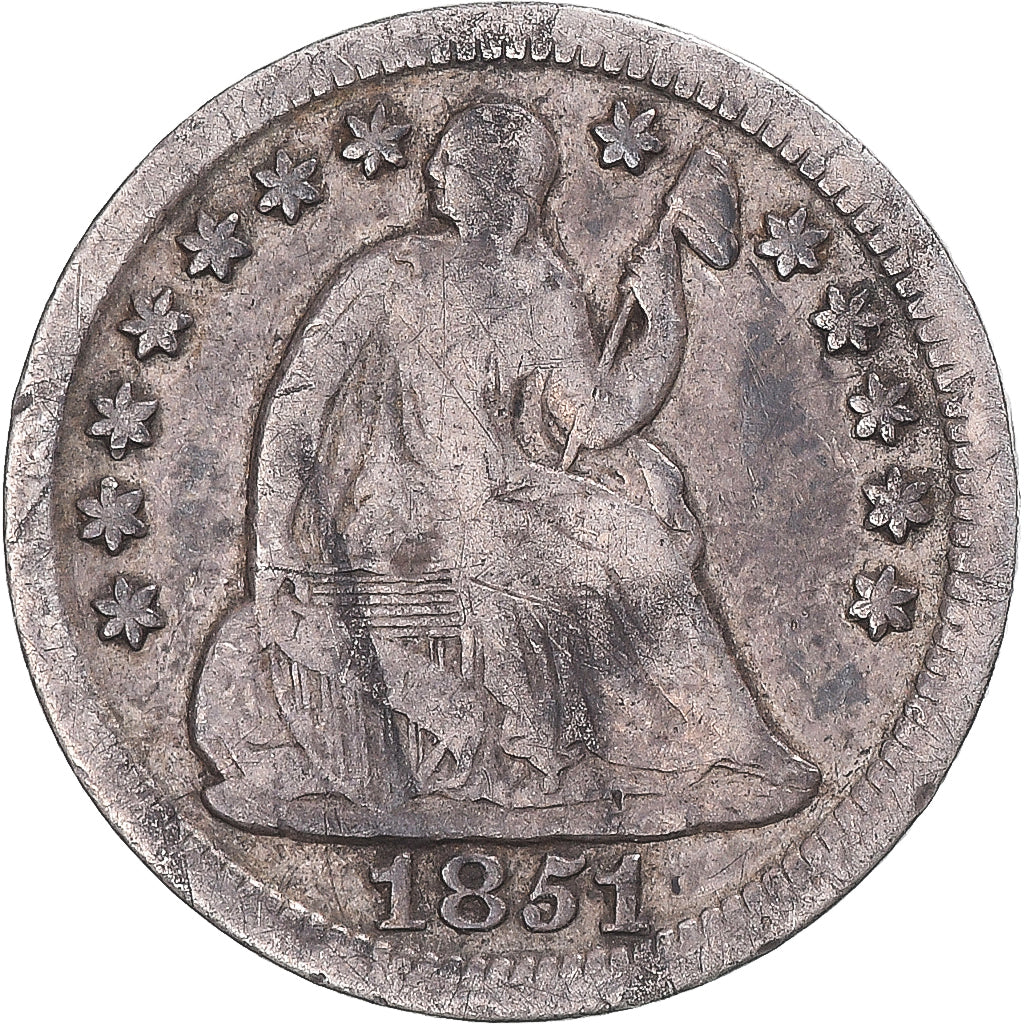 Munten, Verenigde Staten, Seated Liberty Half Dime, Half Dime, 1851, U.S. Mint