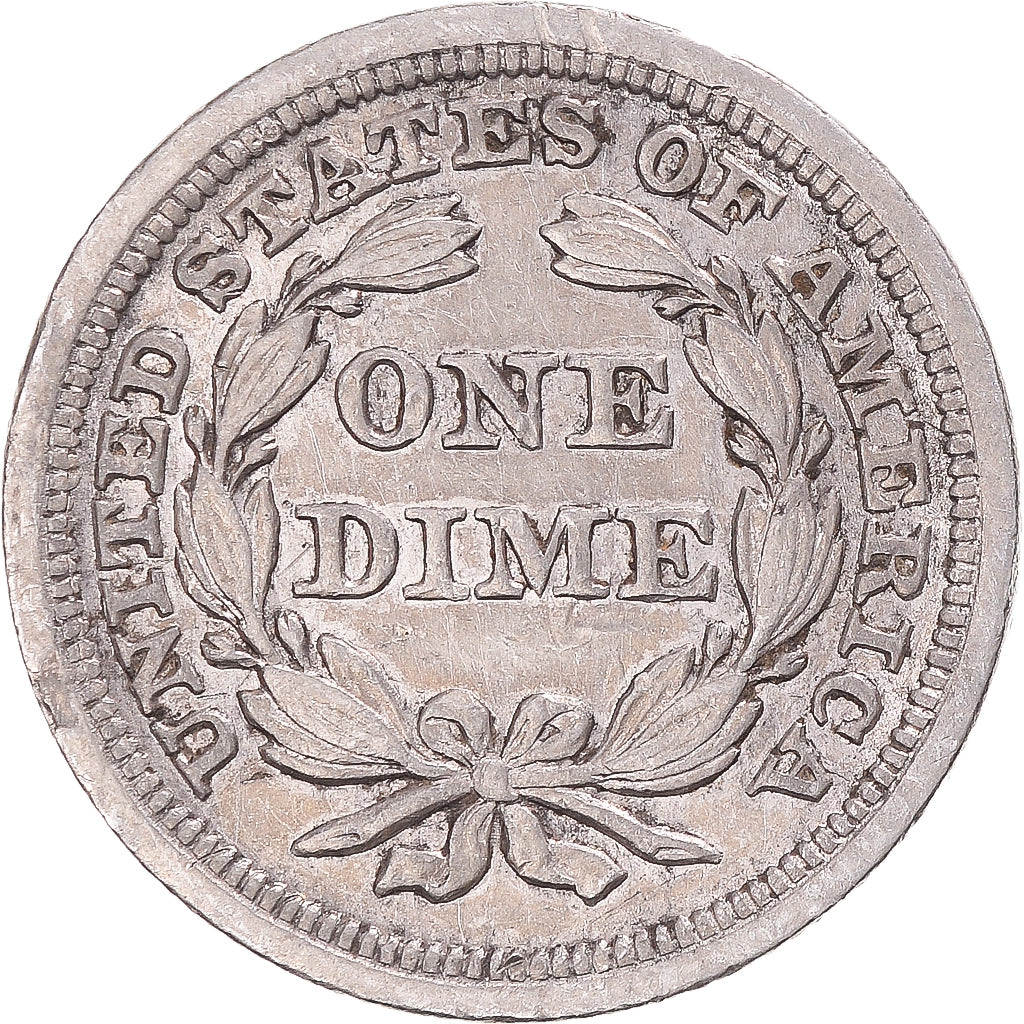 États-Unis, Dime, Seated Liberty Dime, 1850, U.S. Mint, Argent, TTB