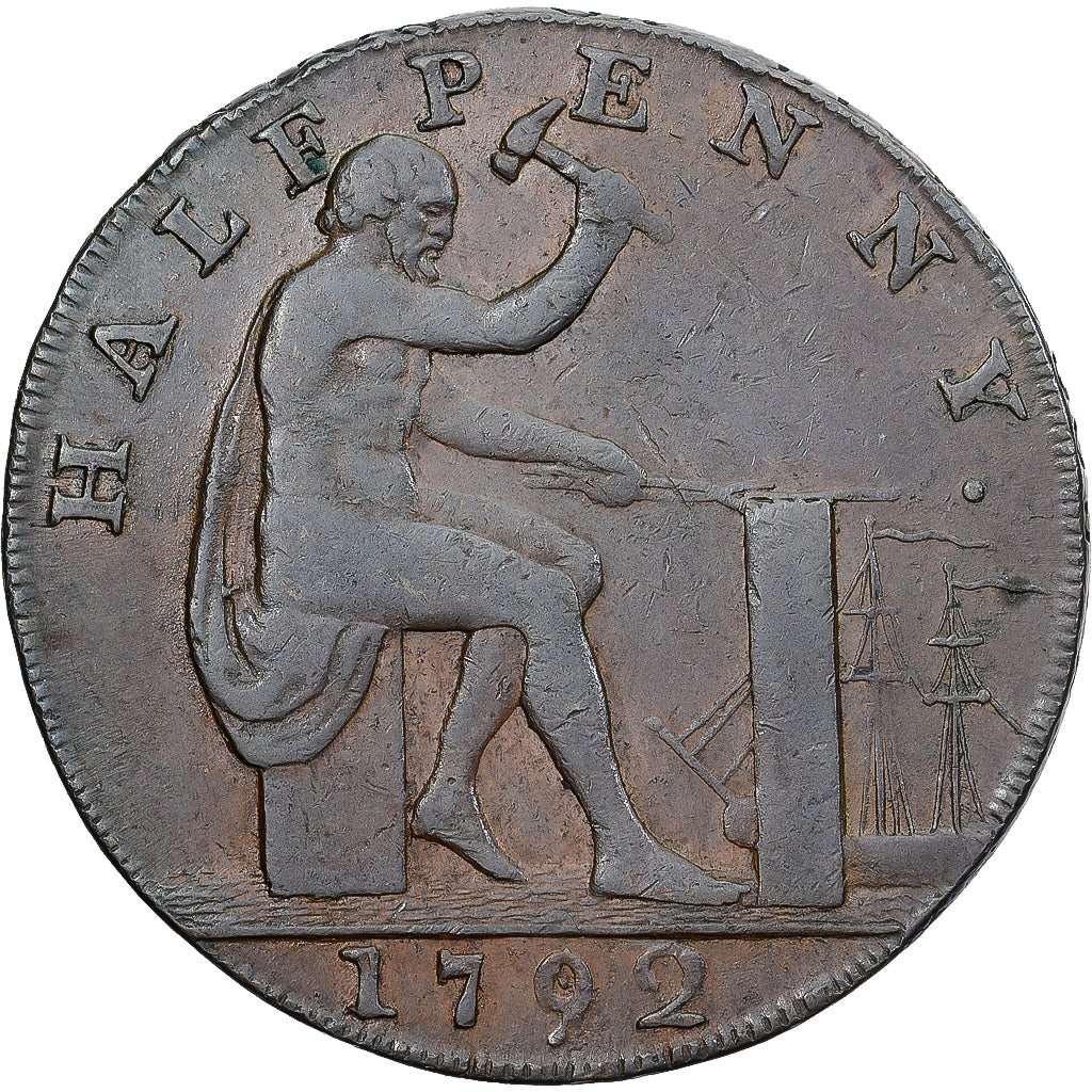 Zjednoczone Królestwo Wielkiej Brytanii, Halfpenny Token, Warwickshire, 1792