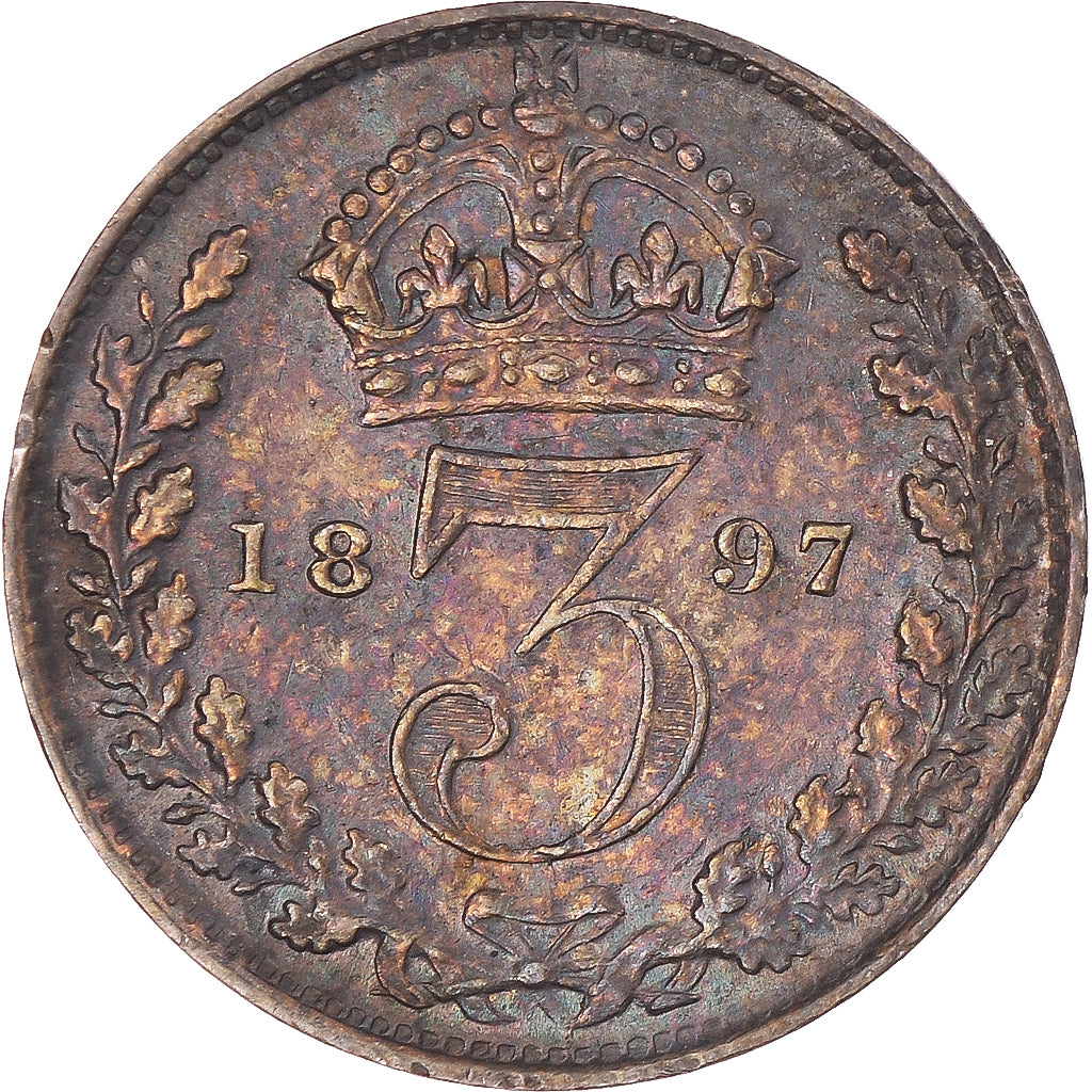Moneta, Gran Bretagna, Victoria, 3 Pence, 1897, London, SPL, Argento, KM:777