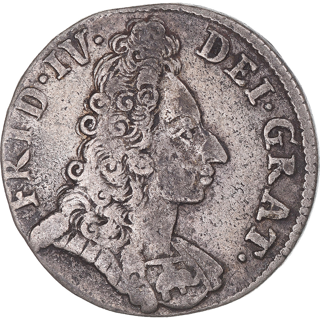 Moneta, Danimarca, Frederik IV, 8 Skilling, 1703, Copenhagen, MB+, Argento