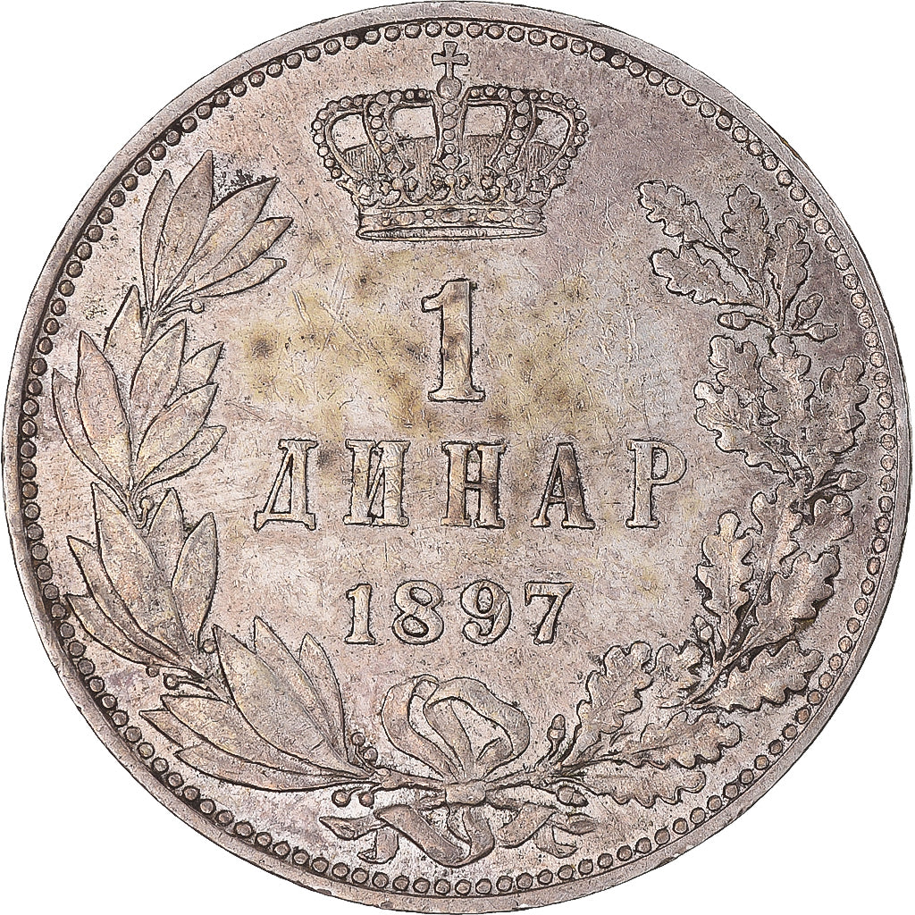 Coin, Serbia, Alexander I, Dinar, 1897, AU(50-53), Silver, KM:21