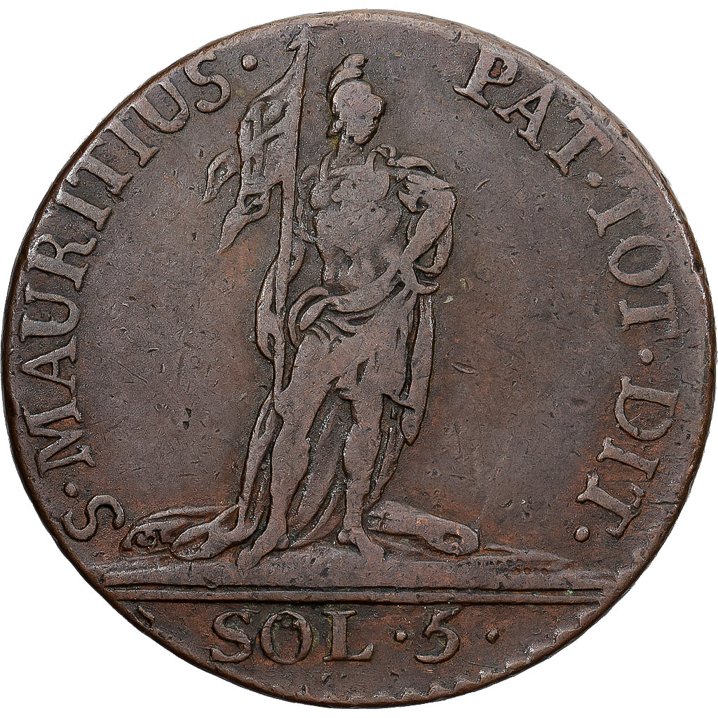 Moeda, ESTADOS ITALIANOS, SARDINIA, Vittorio Amedeo III, 5 Soldi, 1794, Torino