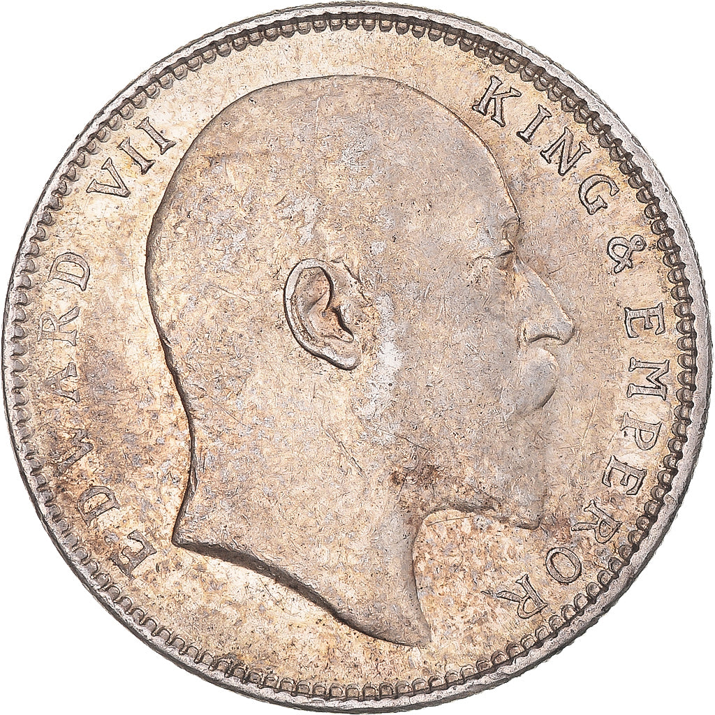 Moneta, INDIE BRYTYJSKIE, Edward VII, Rupee, 1905, Calcutta, AU(55-58), Srebro