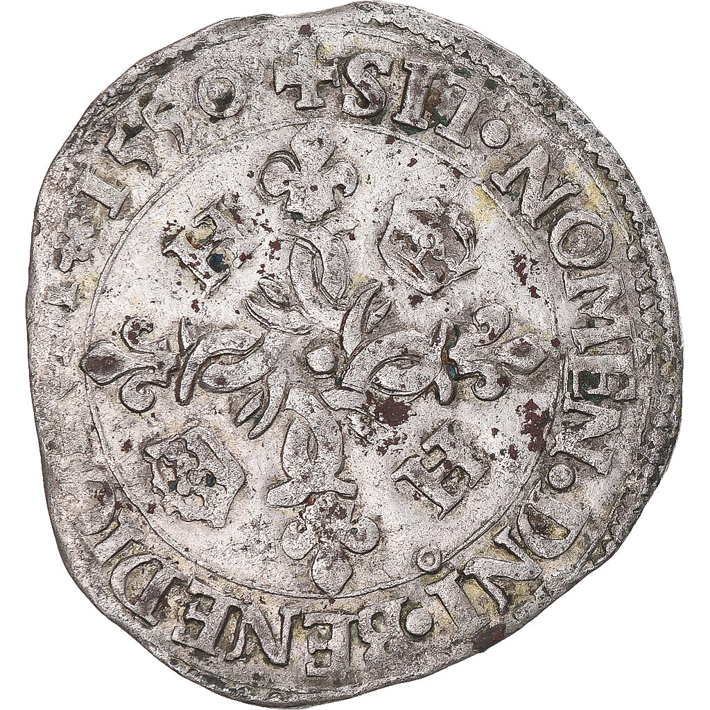 Moneta, Francja, Henri II, Douzain aux croissants, 1550, Rennes, EF(40-45)