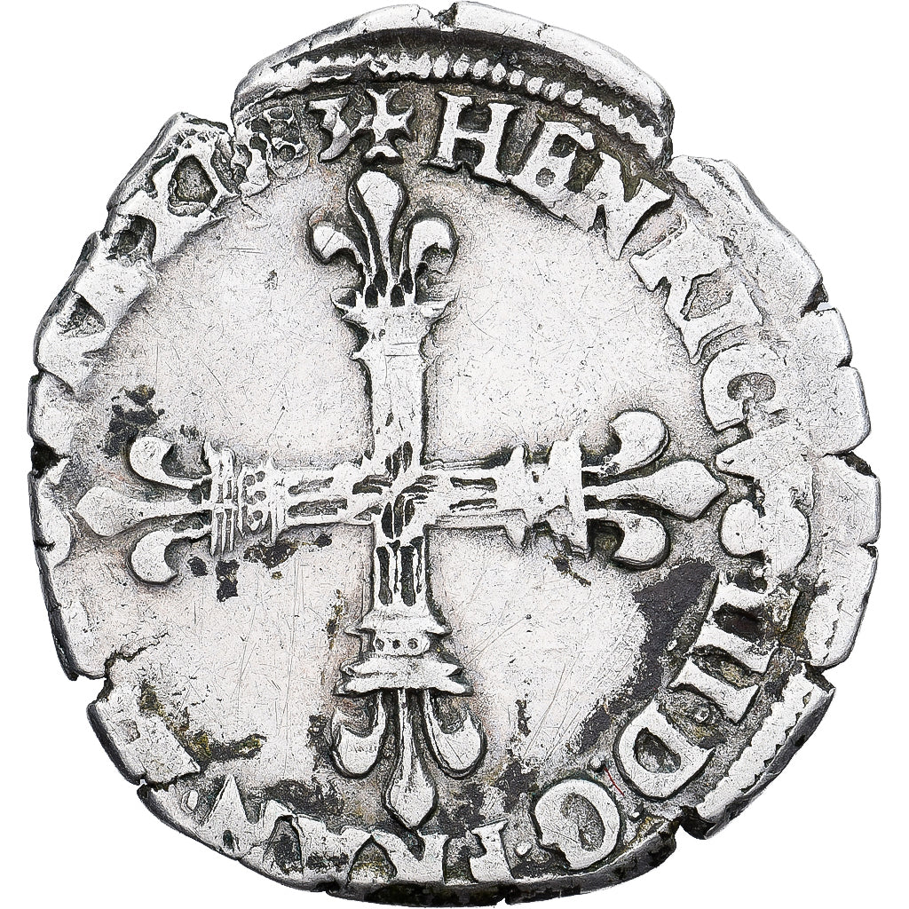 Moneda, Francia, Henri III, 1/8 Ecu, 1583, BC+, Vellón, Gadoury:485