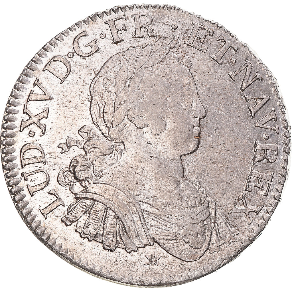 Frankrijk, Louis XV, Ecu aux 8 L, 1725, Caen, Zilver, ZF, Gadoury:320