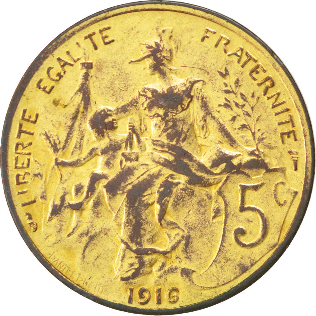 Coin, France, Dupuis, 5 Centimes, 1916, Paris, AU(50-53), Bronze, KM:842