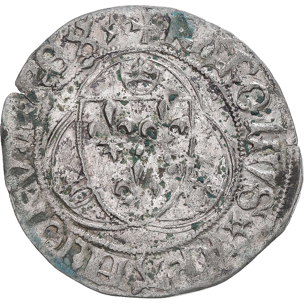 Moneda, Francia, Charles VIII, Blanc à la couronne, 1483-1498, Saint-Lô, BC+