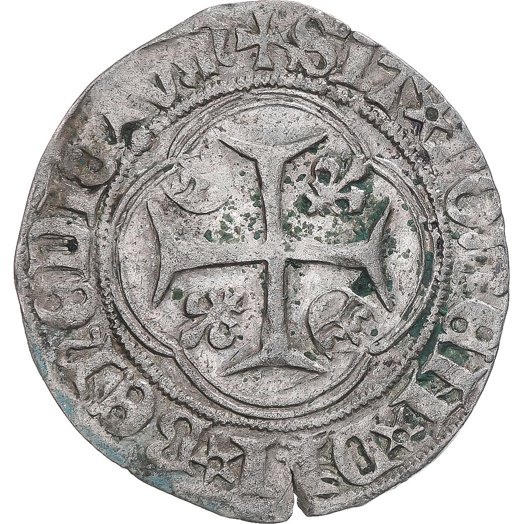 Moneda, Francia, Charles VIII, Blanc à la couronne, 1483-1498, Saint-Lô, BC+