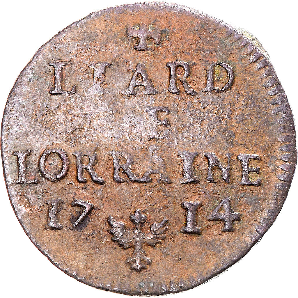 Monnaie, Etats allemands, LORRAINE, Leopold Joseph, Liard, 1714, Nancy, TB+