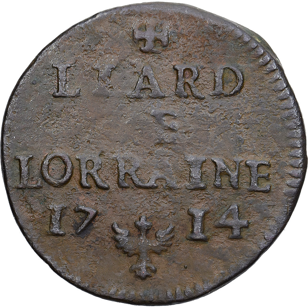 Moneda, Estados alemanes, LORRAINE, Leopold Joseph, Liard, 1714, Nancy, BC+