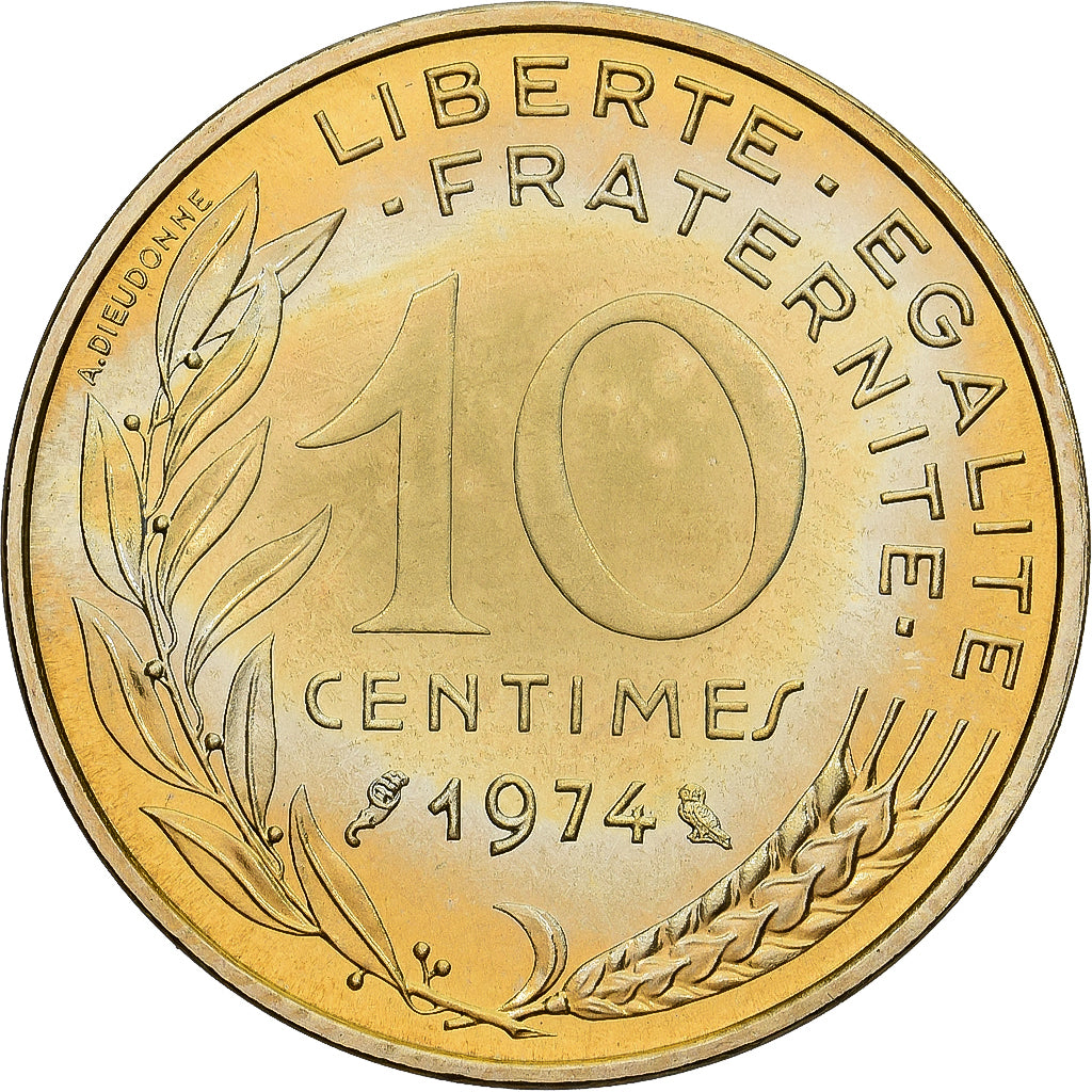 Coin, France, Marianne, 10 Centimes, 1974, Paris, série FDC, MS(65-70)