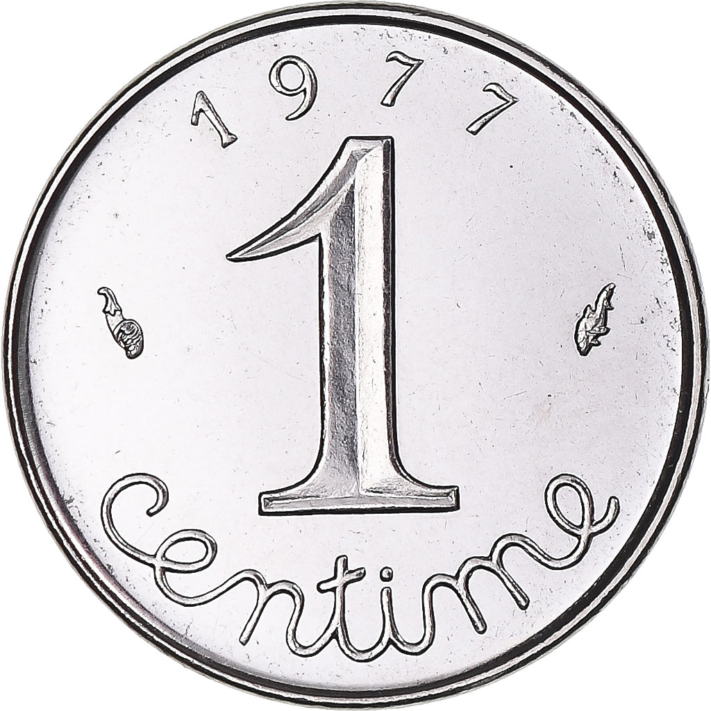 Coin, France, Épi, Centime, 1977, Paris, série FDC, MS(65-70), Stainless