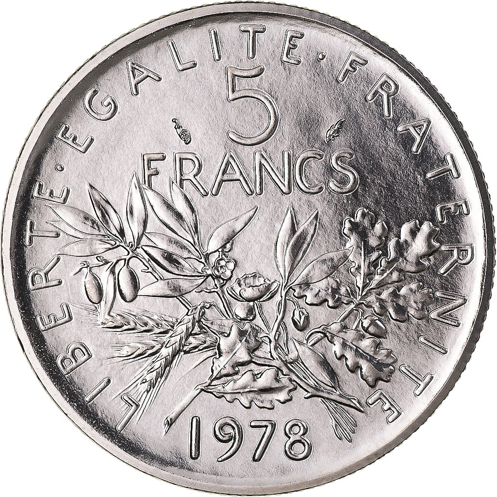 Moneda, Francia, Semeuse, 5 Francs, 1978, Paris, série FDC, FDC, Níquel
