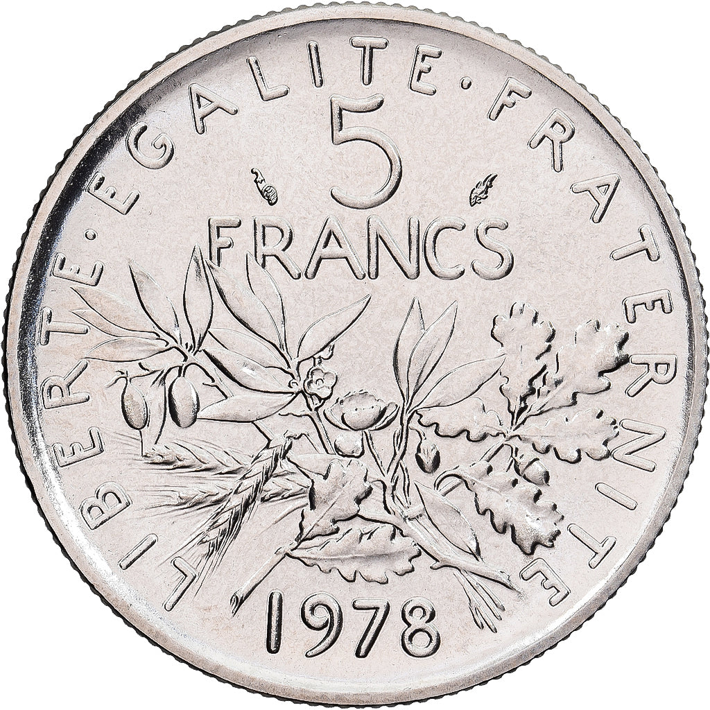 Monnaie, France, Semeuse, 5 Francs, 1978, Paris, série FDC, FDC, Nickel Clad
