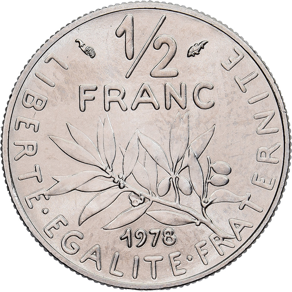 Munten, Frankrijk, Semeuse, 1/2 Franc, 1978, Paris, série FDC, FDC, Nickel
