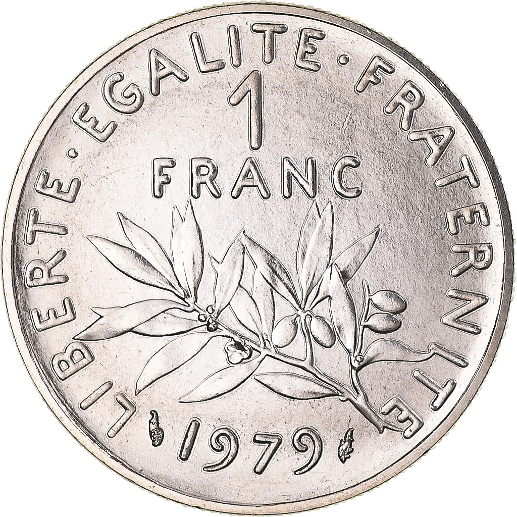 Moeda, França, Semeuse, Franc, 1979, Paris, série FDC, MS(65-70), Níquel