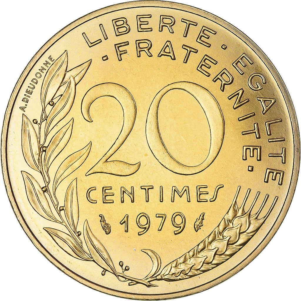 Moneta, Francja, Marianne, 20 Centimes, 1979, Paris, série FDC, MS(65-70)