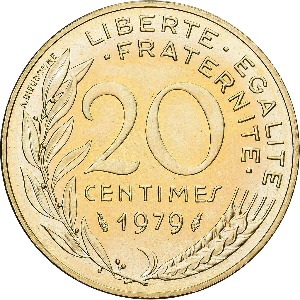 Munten, Frankrijk, Marianne, 20 Centimes, 1979, Paris, série FDC, FDC