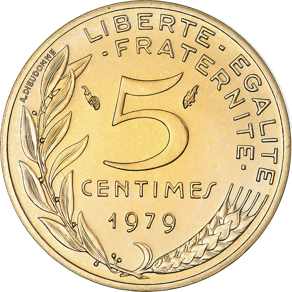 Munten, Frankrijk, Marianne, 5 Centimes, 1979, Paris, série FDC, FDC