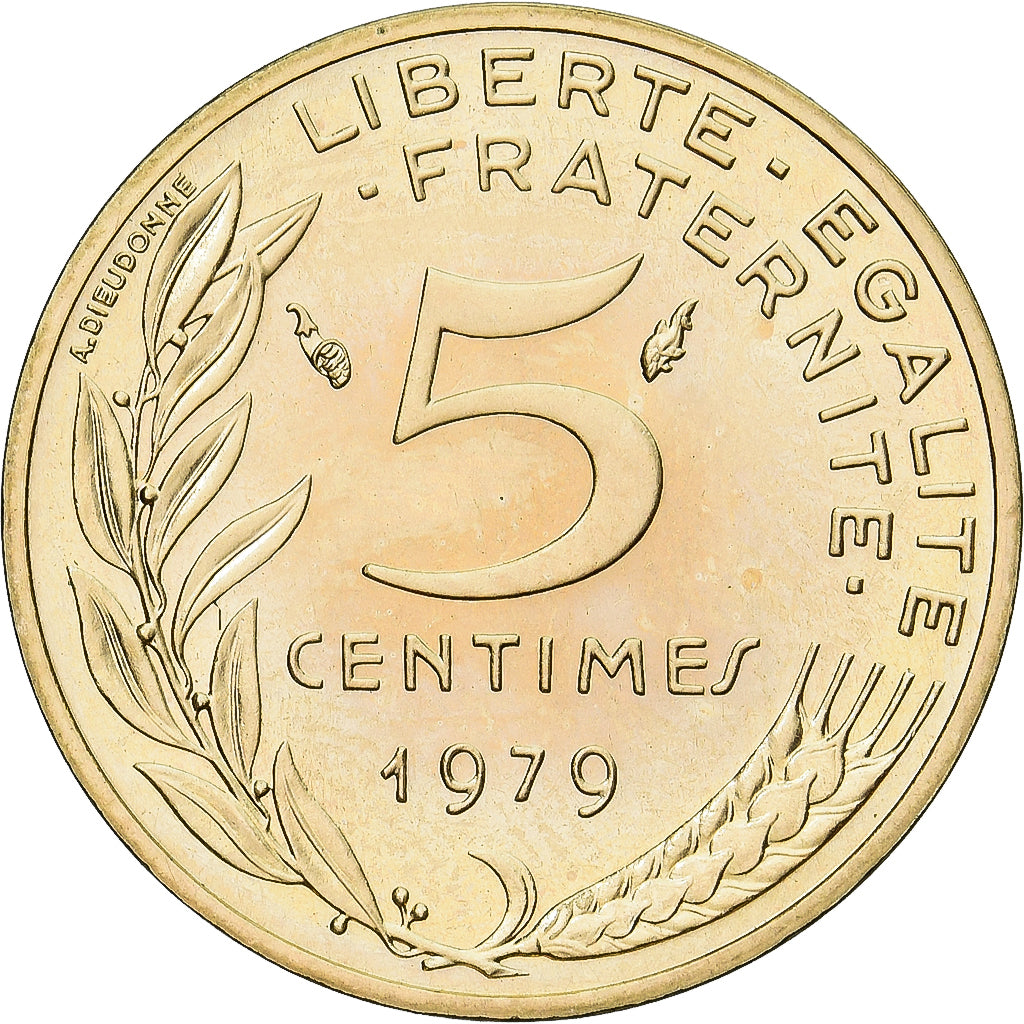 Moneta, Francja, Marianne, 5 Centimes, 1979, Paris, série FDC, MS(65-70)