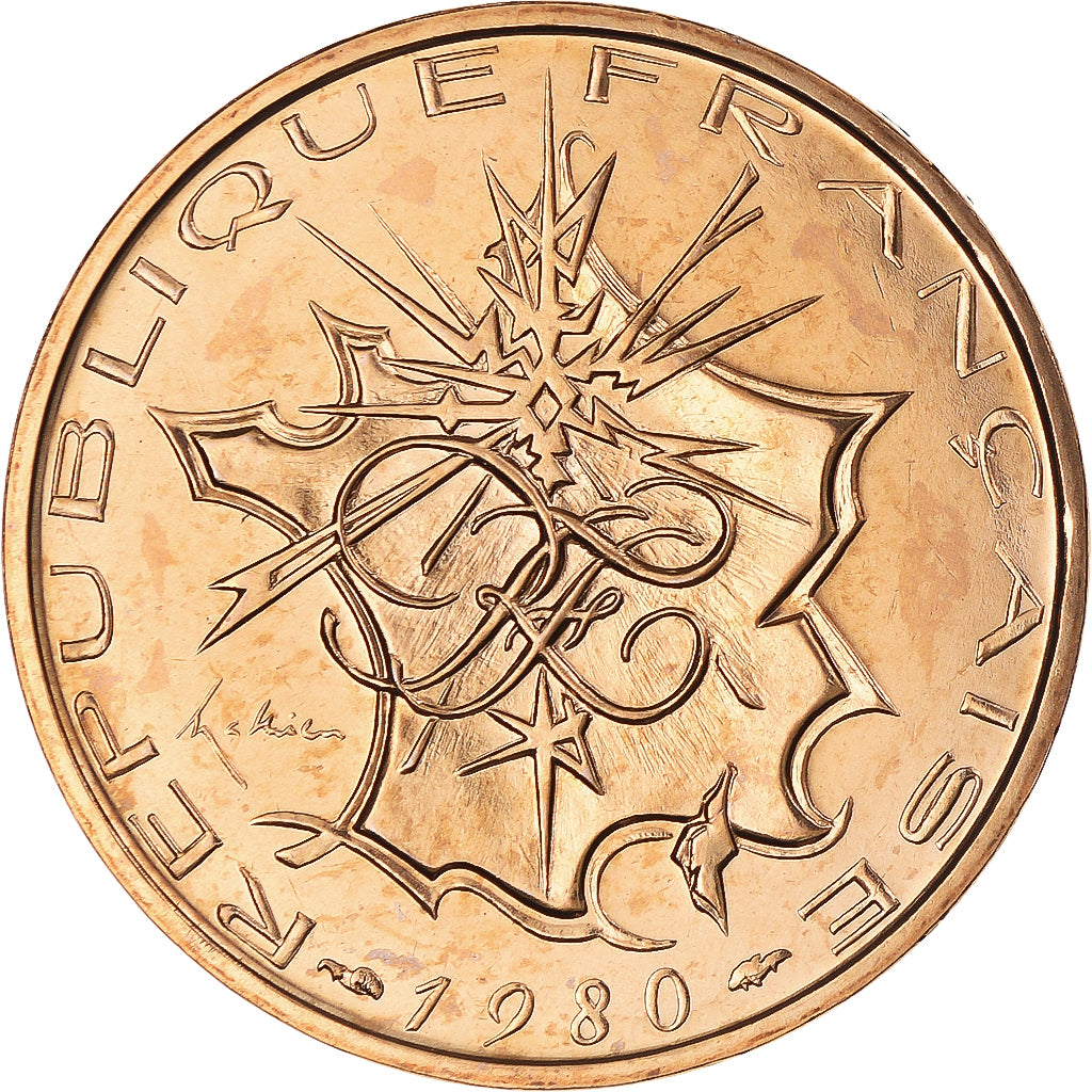 Moneda, Francia, Mathieu, 10 Francs, 1980, Paris, série FDC, Tranche A, FDC
