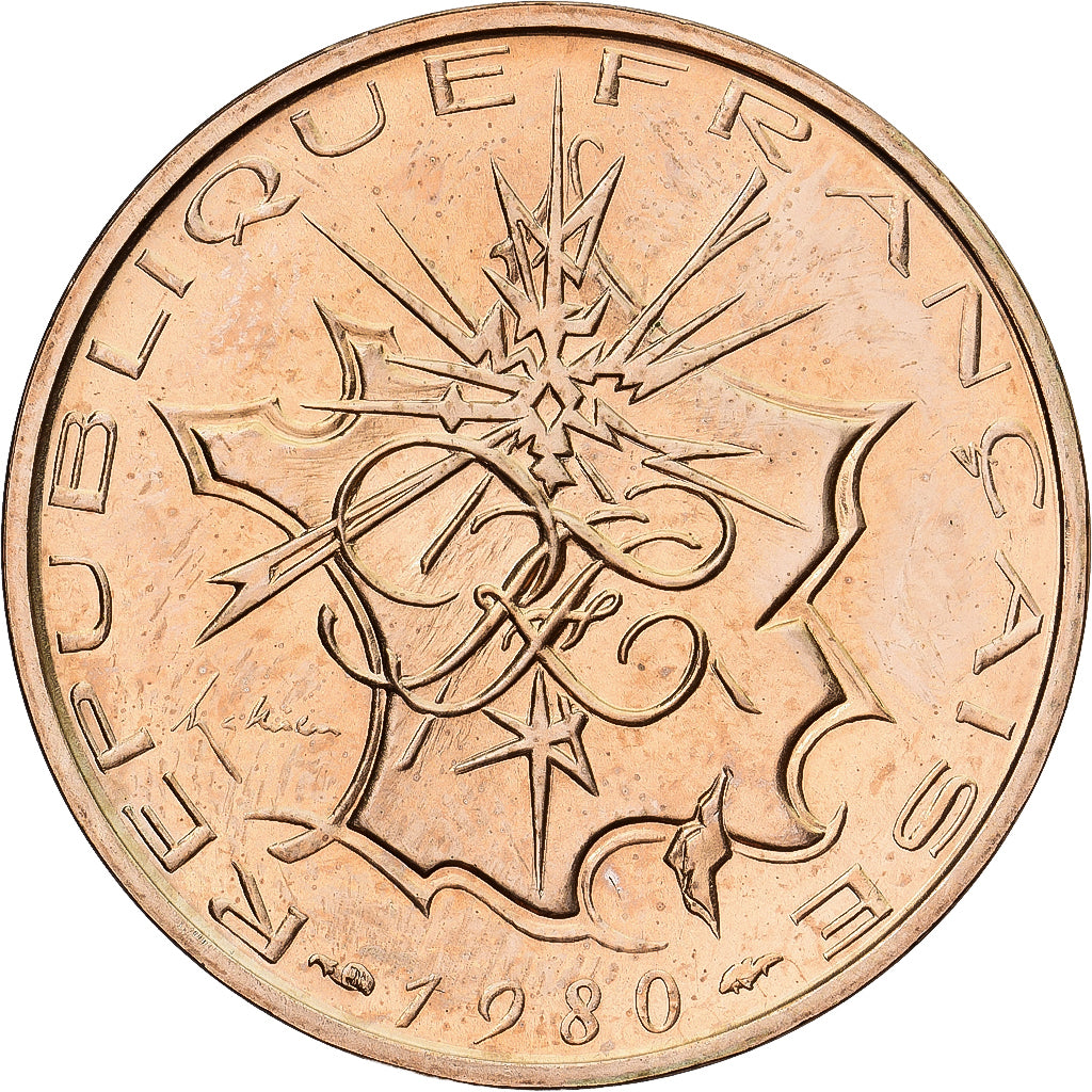 Moneda, Francia, Mathieu, 10 Francs, 1980, Paris, série FDC, Tranche A, FDC