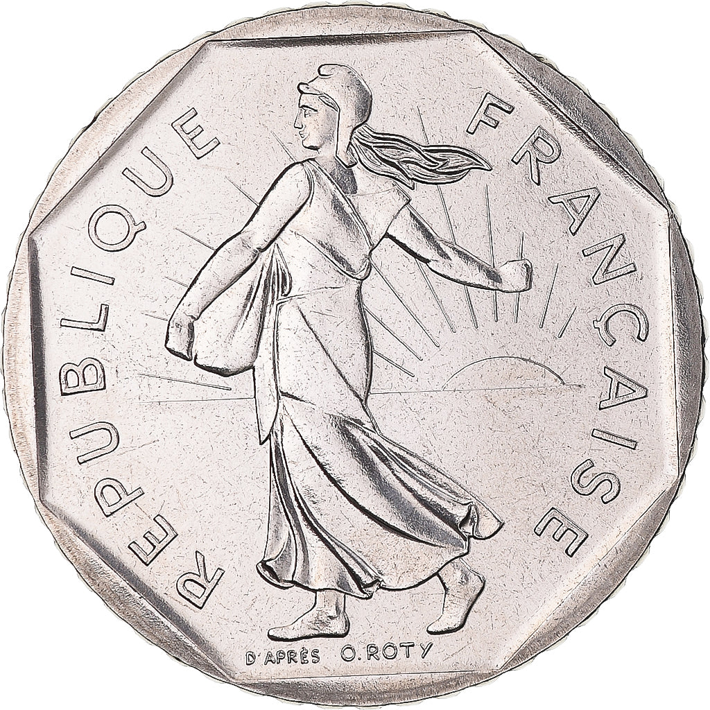 Munten, Frankrijk, Semeuse, 2 Francs, 1980, Paris, série FDC, FDC, Nickel Clad