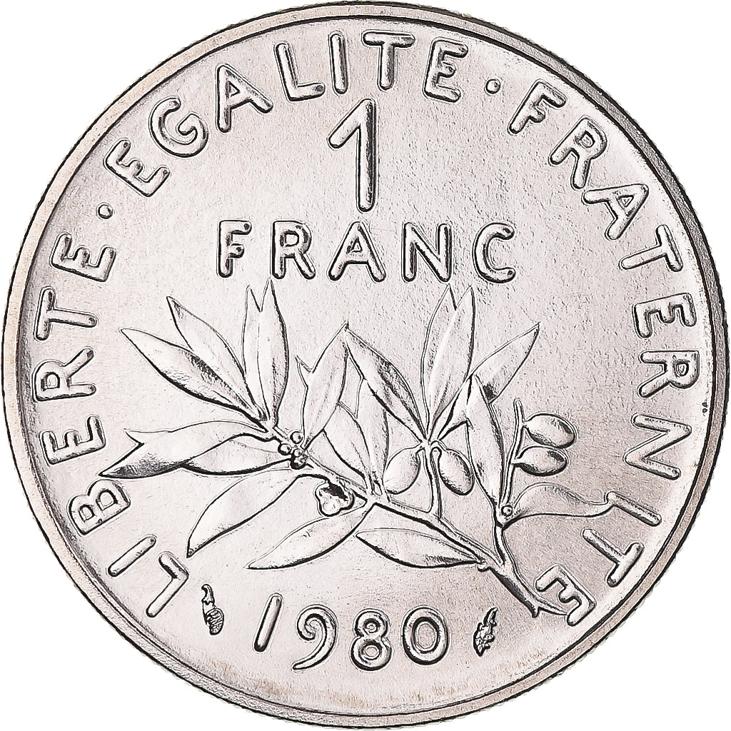 Moneta, Francia, Semeuse, Franc, 1980, Paris, série FDC, FDC, Nichel, KM:925.1