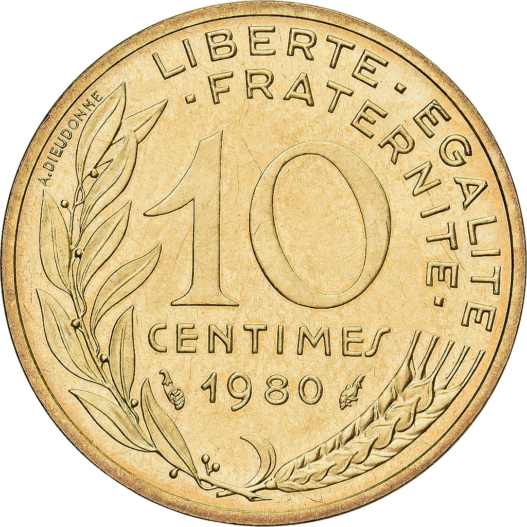 Coin, France, Marianne, 10 Centimes, 1980, Paris, série FDC, MS(65-70)