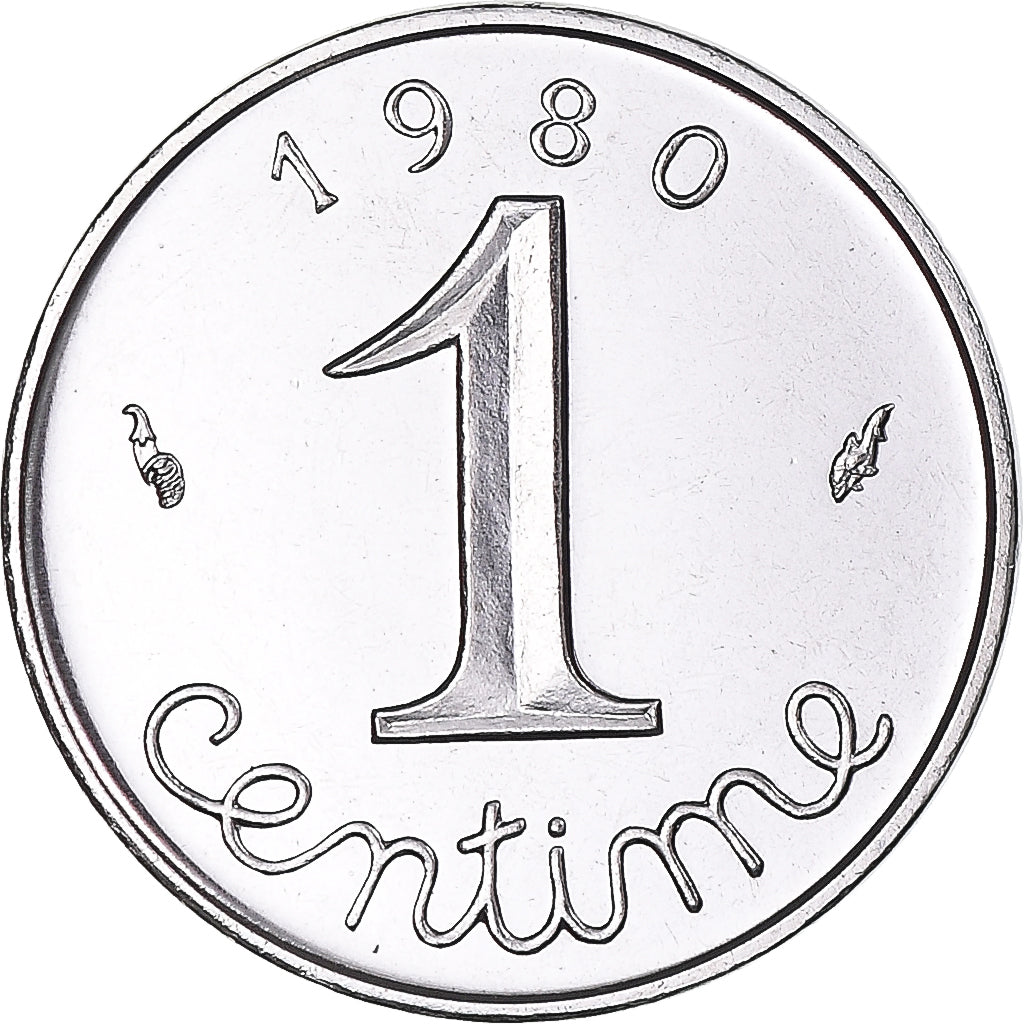 Coin, France, Épi, Centime, 1980, Paris, série FDC, MS(65-70), Stainless