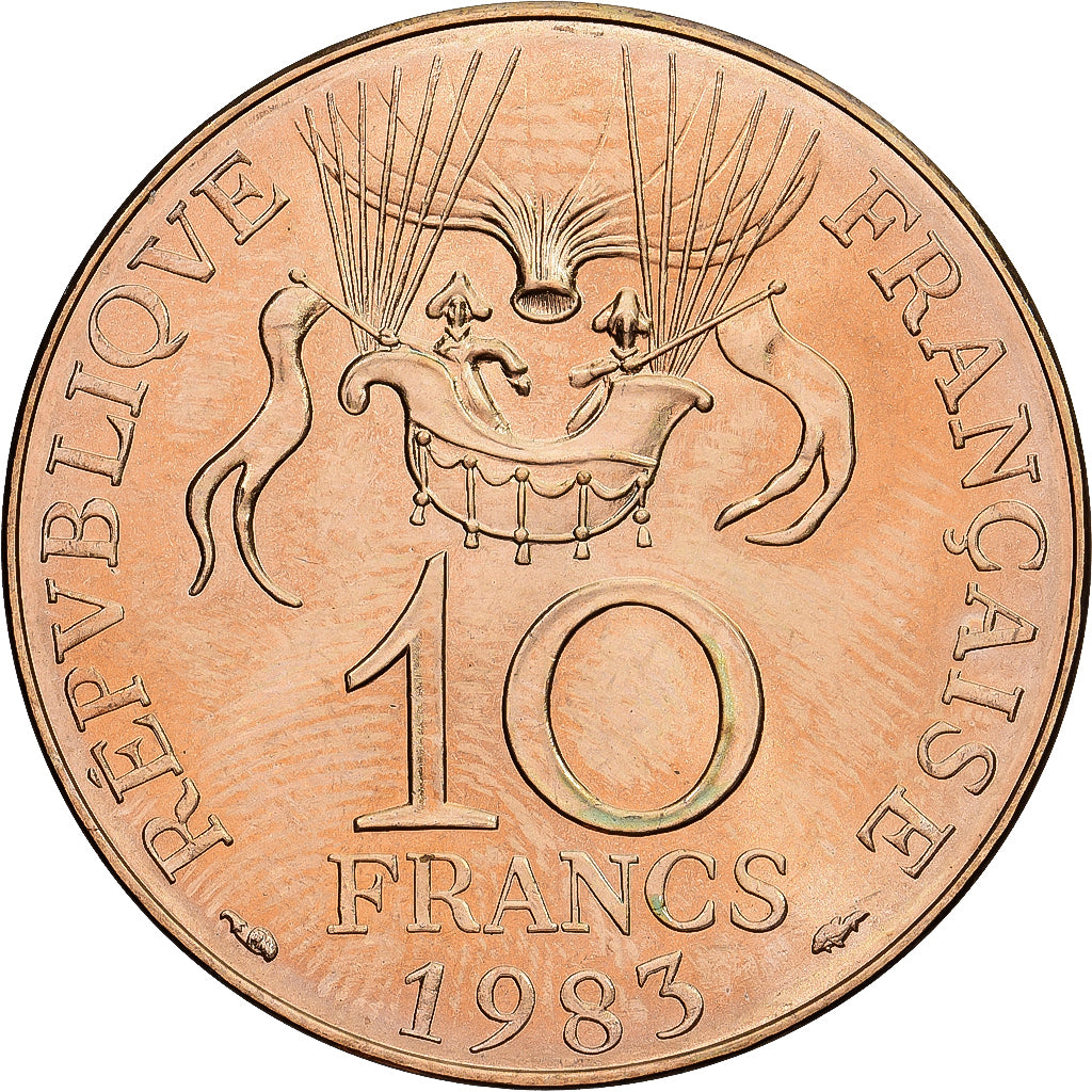 Moneda, Francia, La conquête, 10 Francs, 1983, Paris, série FDC, Tranche B