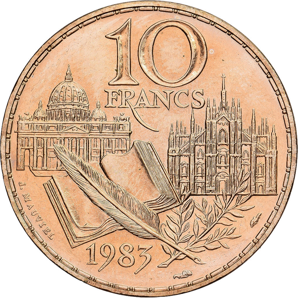 Coin, France, Stendhal, 10 Francs, 1983, Paris, série FDC, MS(65-70)