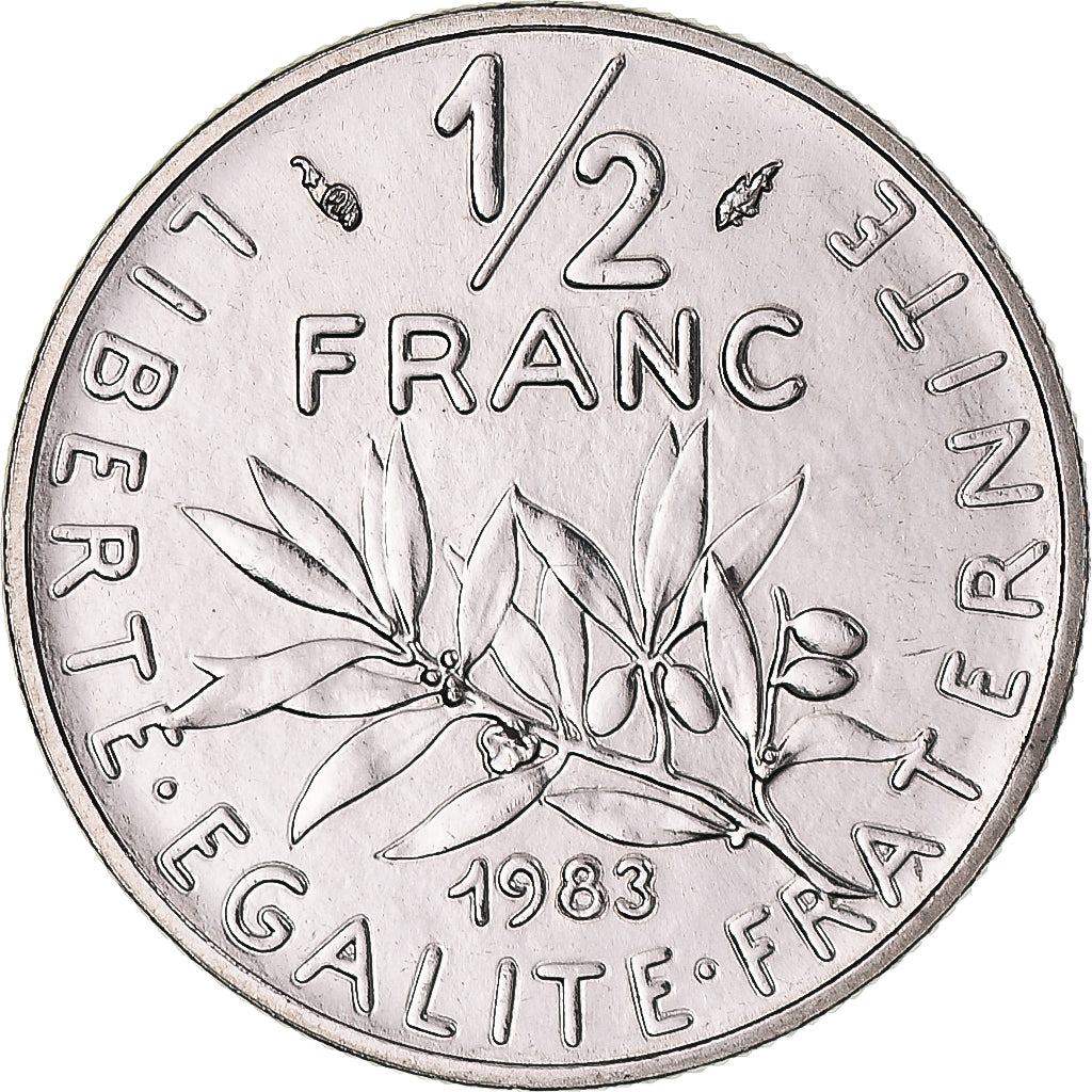 Coin, France, Semeuse, 1/2 Franc, 1983, Paris, série FDC, MS(65-70), Nickel