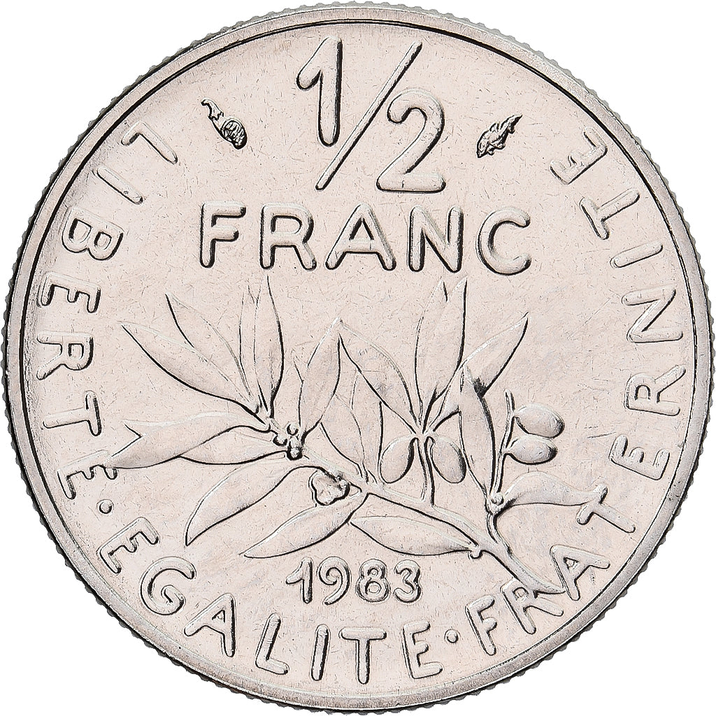 Münze, Frankreich, Semeuse, 1/2 Franc, 1983, Paris, série FDC, STGL, Nickel