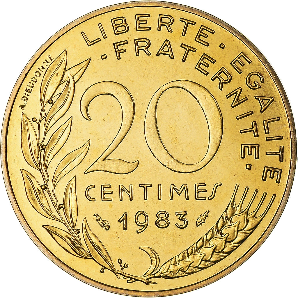 Moneta, Francja, Marianne, 20 Centimes, 1983, Paris, série FDC, MS(65-70)
