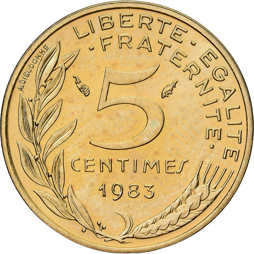 Moneta, Francja, Marianne, 5 Centimes, 1983, Paris, série FDC, MS(65-70)
