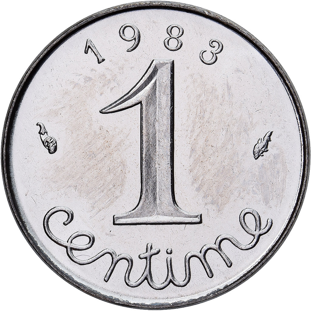 Moeda, França, Épi, Centime, 1983, Paris, série FDC, MS(65-70), Aço
