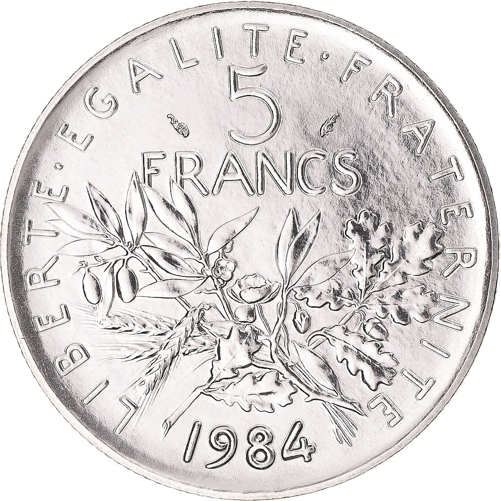 Moneda, Francia, Semeuse, 5 Francs, 1984, Paris, série FDC, FDC, Níquel