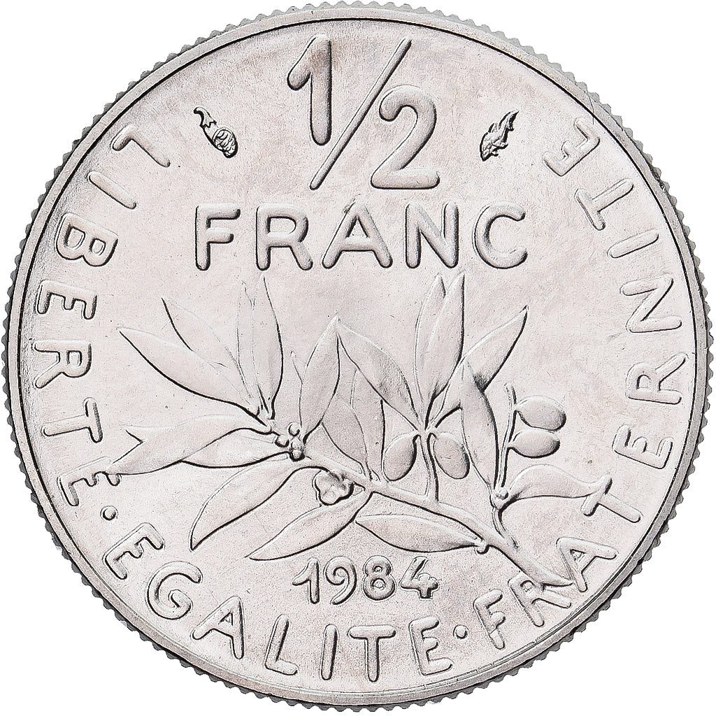 Munten, Frankrijk, Semeuse, 1/2 Franc, 1984, Paris, série FDC, FDC, Nickel